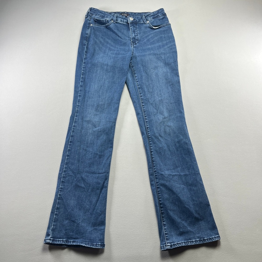 NYDJ Barbara Bootcut Jeans Womens 6 Blue Denim Lift Tuck Cotton Stretch Zip Fly